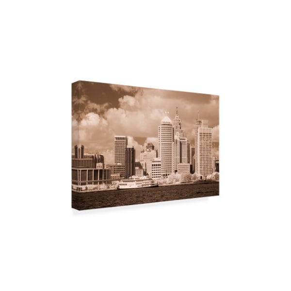 Monte Nagler 'Detroit Skyline Detroit Michigan Monotint' Canvas Art,30x47